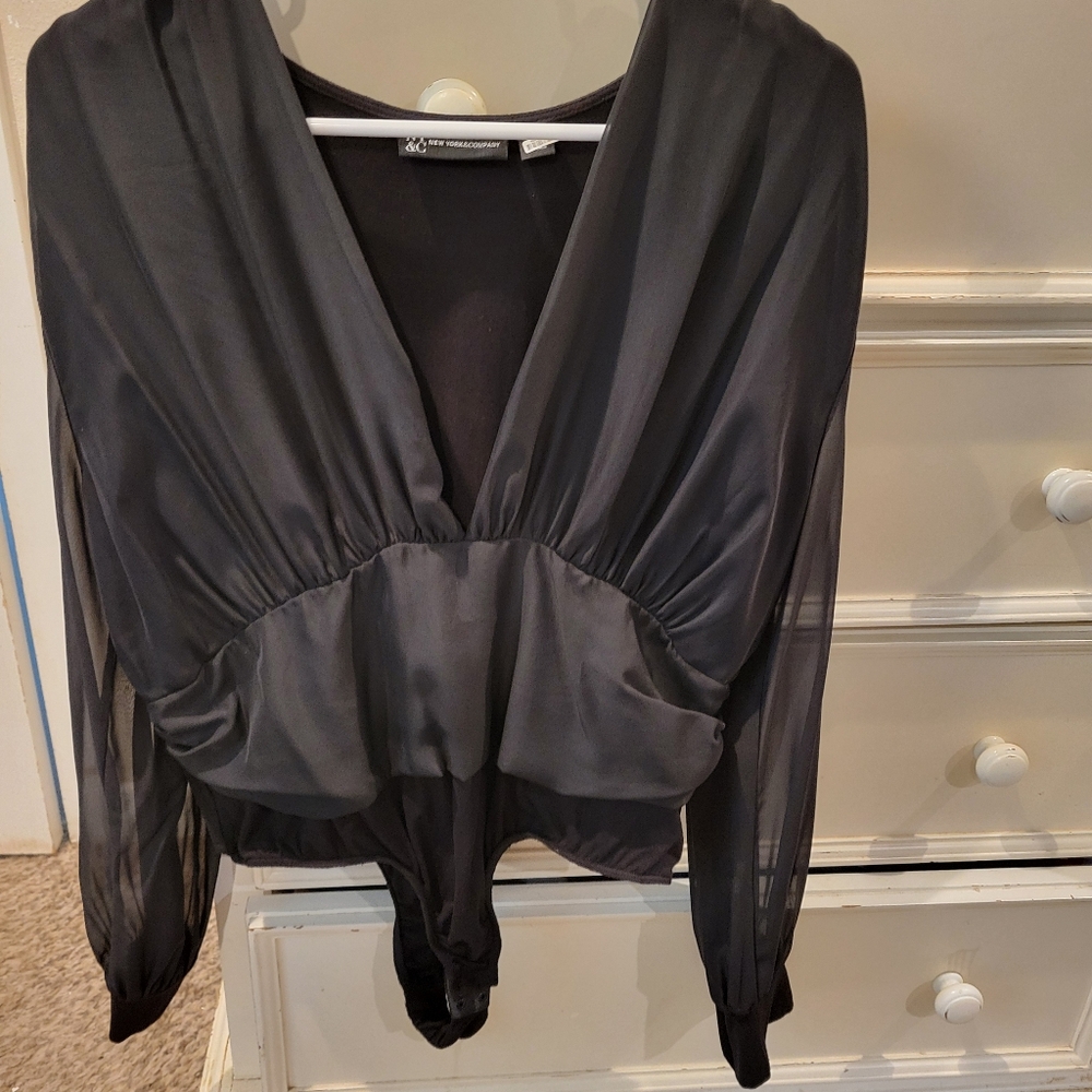 New York And Company Black Bodysuit.